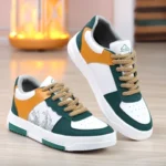 Men's White & Yellow Casual Sneakers